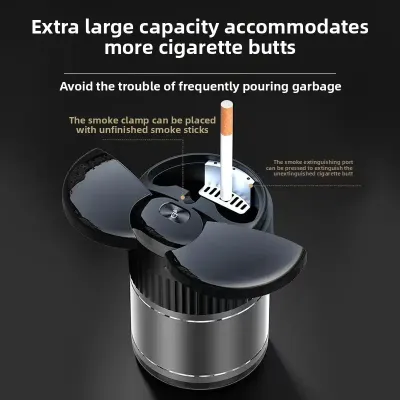 Aluminum Double Open Cover Infrared Induction Car Ashtray